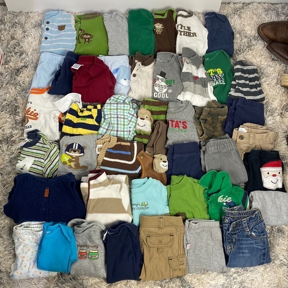 Boys 0–3 month 44 piece lot mostly carters - Picture 1 of 5